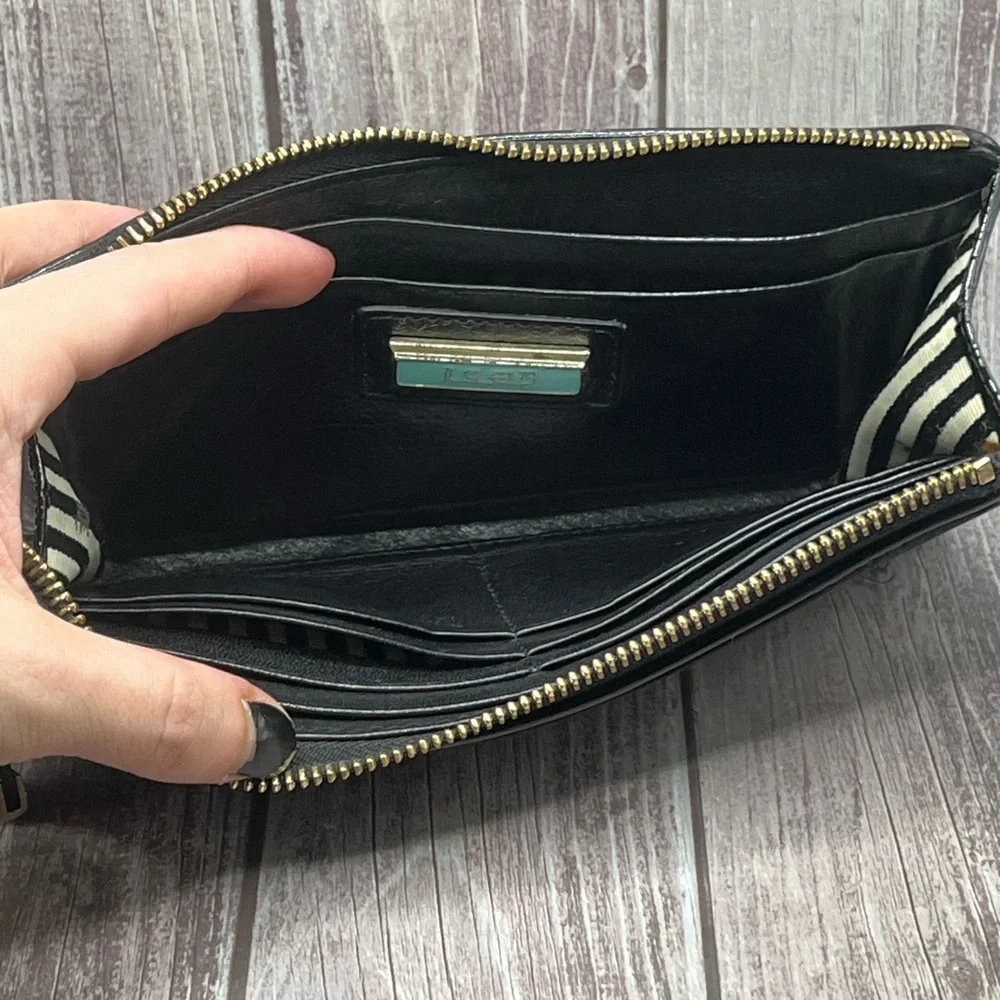 L.A.M.B VTG Y2K Gwen Stefani Black Zip Wallet Patent Leather & Fabric RARE - Picture 11 of 16